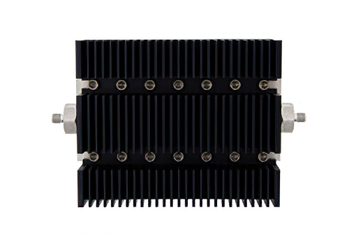 10 dB 固定減衰器、SMA メス 〜 SMA メス 方向性、黒色 陽極酸化アルミヒートシンク、100 W、最大 6 GHz