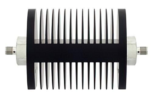 40 dB 固定減衰器、SMA メス 〜 SMA メス、黒色 陽極酸化アルミヒートシンク、25 W、最大 18 GHz