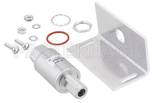 N型 F/M 入/出力 バルクヘッド 同軸 RF サージプロテクタ、698MHz - 2.7GHz、DC ブロック、500W、IP67、40kA、フィルタ、ブラケット