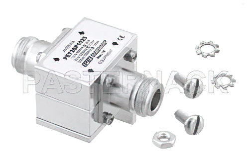 N型 F/F 入/出力 同軸 RF サージプロテクタ、1.5MHz - 700MHz、DC ブロック、2kW、IP非該当、3.5mJ、50kA、ブロックキャップ、気体管