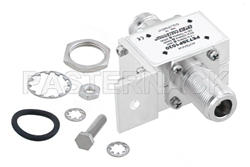 N型 F/F 入/出力 バルクヘッド 同軸 RF サージプロテクタ、1.5MHz - 700MHz、DC ブロック、3kW、IP非該当、20uJ、20kA、ブロックキャップ、気体管