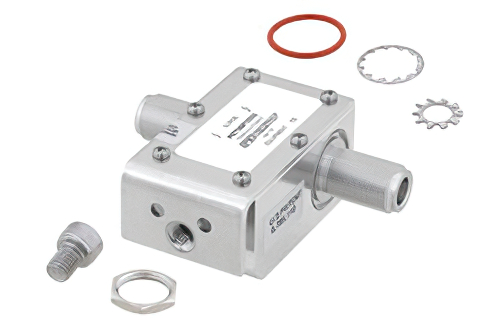 N型 F/F 入/出力 同軸 RF サージプロテクタ、100MHz - 512MHz、DC ブロック、750W、IP67、20kA、フィルタ、本体側ブラケット付き