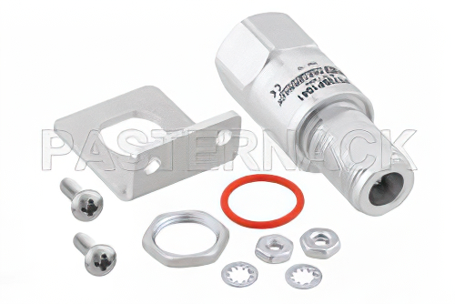 N型 F/M 入/出力 バルクヘッド 同軸 RF サージプロテクタ、DC - 7GHz、3GHz - 4GHz、DC 通過、90W、IP67、20kA、気体放電管、双方向