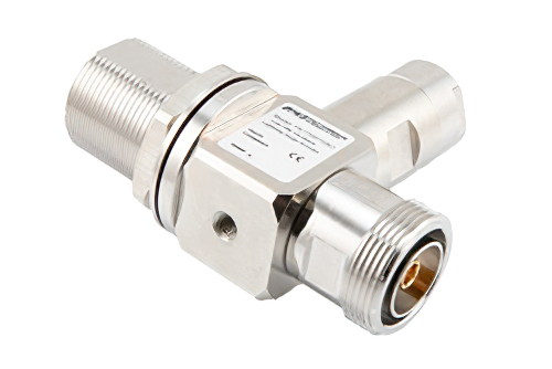 Quarter Wave Stub RF Surge Protector, Type 7/16 DIN F/F, Low PIM, 800 - 2,250MHz