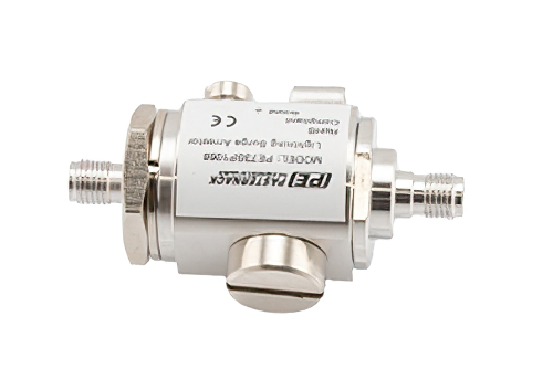 SMA F/F In/Out Bulkhead Coax RF Surge Protector, DC - 5.8GHz, 60 V Max., 10kA, Gas Discharge Tube, BiDirect