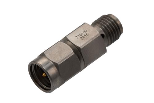 10 dB 固定減衰器, 極低温, SMA オス ～ SMA メス パシベート ステンレス鋼本体, 定格 2 W, DC ～ 18 GHz