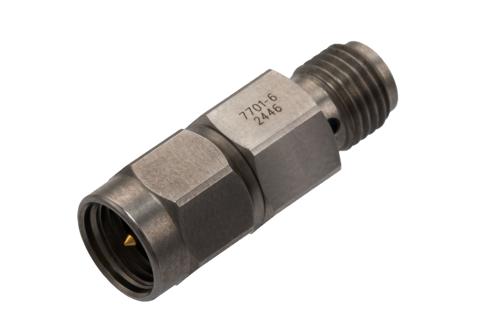 6 dB 固定減衰器, 極低温, SMA オス ～ SMA メス パシベート ステンレス鋼本体, 定格 2 W, DC ～ 18 GHz