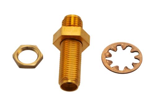 10 dB 固定減衰器 バルクヘッド, 極低温, 2.92mm メス ～ 2.92mm メス 銅 金メッキ本体, 定格 1 W, DC ～ 18 GHz