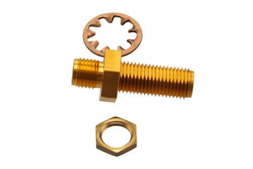 10 dB 固定減衰器 バルクヘッド, 極低温, 2.92mm メス ～ 2.92mm メス 銅 金メッキ本体, 定格 1 W, DC ～ 40 GHz