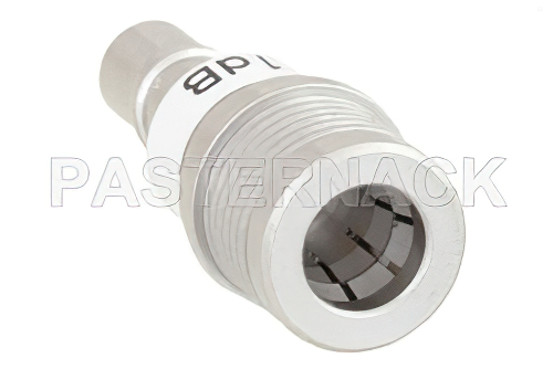 1 dB 固定減衰器、QMA オス 〜 QMA メス、真鍮トリメタル、1 W、最大 6 GHz