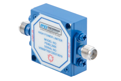 SMA ハイパワー リミッタ、100 W ピークパワー、12 ns リカバリタイム、15 dBm フラット Leakage 6 GHz 〜 18 GHz