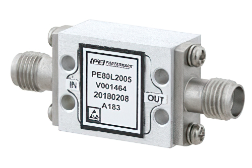 ハイパワー リミッタ、フィールド交換式 SMA、100W ピークパワー、15 us リカバリタイム、18 dBm フラットリーク、500 MHz 〜 18 GHz
