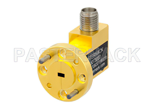 ゼロバイアス W バンド 導波管 ディテクタ、WR-10、ネガティブビデオ出力、75 GHz 〜 100 GHz、UG-387/U 円形フランジ