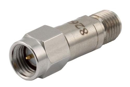 50 Ω SMA プラグ ～ SMA ジャック DC ブロック, 内部,  10MHz ～ 18GHz 定格 200 V, ステンレス鋼