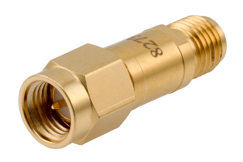 50 Ω SMA プラグ ～ SMA ジャック DC ブロック, 内部,  10MHz ～ 18.5GHz 定格 200 V, 真鍮