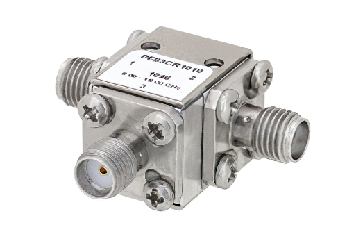 ハイパワーサーキュレータ、16 dB アイソレーション、8 GHz 〜 18 GHz、50 W、SMA メス