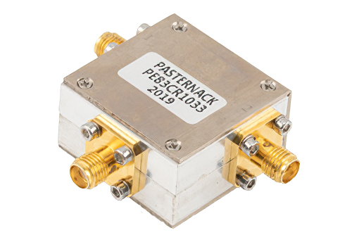 Circulator with 18 dB Isolation from 3 GHz to 5 GHz, 10 Watts and SMA Female