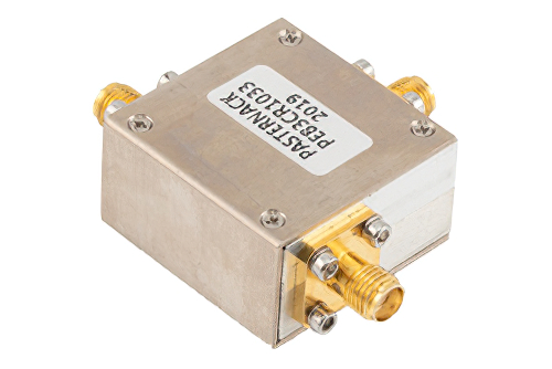 Circulator with 18 dB Isolation from 3 GHz to 5 GHz, 10 Watts and SMA Female