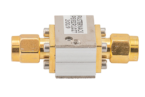 Isolator with 20 dB Isolation from 8 GHz to 12 GHz, 10 Watts and SMA Male