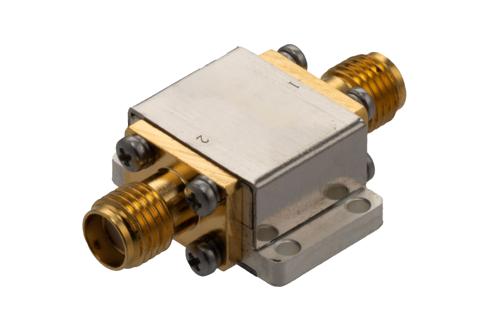 Isolator with 10 dB Isolation from 6 GHz to 18 GHz, 10 Watts and SMA Female