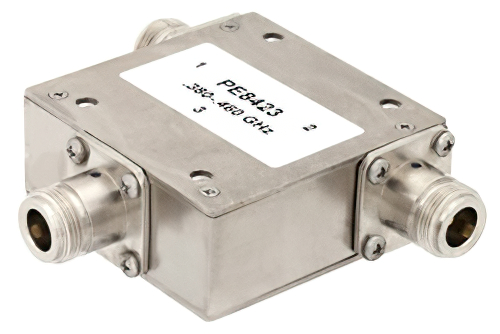 ハイパワーサーキュレータ、20 dB アイソレーション、380 MHz 〜 460 MHz、1000 W、N メス