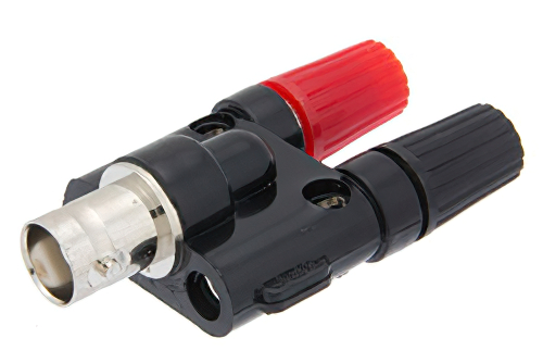 ダブルバナナ バインディングポスト ジャック 〜 50 Ω BNC メス アダプタ