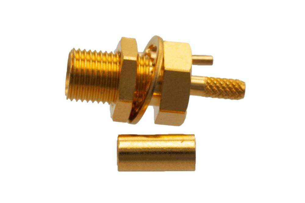 MCX Jack Bulkhead Mount Connector Crimp/Solder Attachment for RG178, RG16, .177 inch D Hole