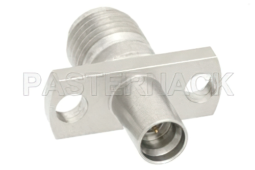 プレシジョン SMA メス 〜 SMP オス フルデテント2ホールパネルマウントアダプタ