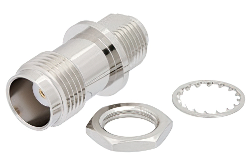 TNC メス 〜 SMP オス リミットデテントバルクヘッドマウントアダプタ