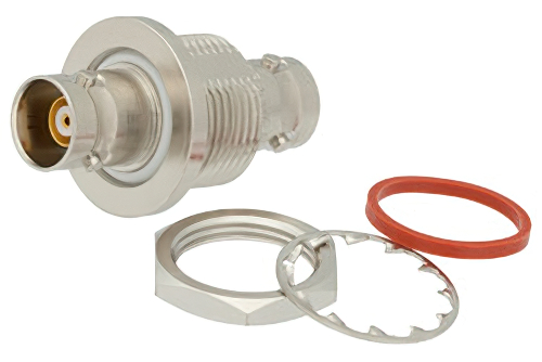 バルクヘッドマウント絶縁グラウンドBNCトライアキシャル メス 〜 BNCトライアキシャル メス アダプタ