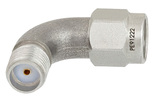 SMA オス 〜 SMA メス 曲げ直角アダプタ、最大 26.5 GHz