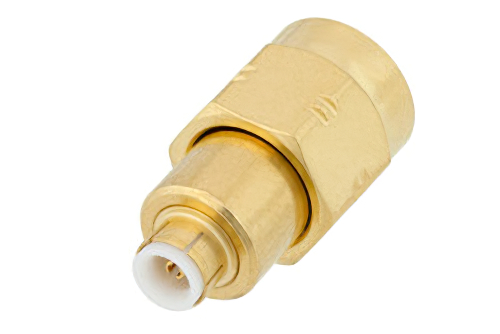 SMA オス 〜 MMBX プラグ スナップオンアダプタ、オス中心導体