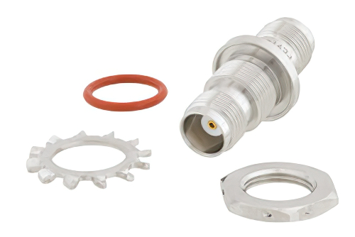 気密シール TNC メス 〜 TNC メス バルクヘッドマウントアダプタ、最大 11 GHz