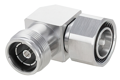 低 PIM 4.3-10 オス 〜 4.3-10 メス直角 アダプタ