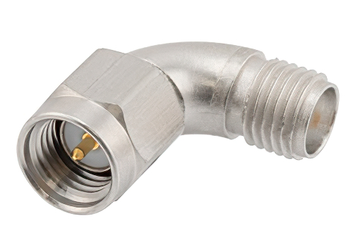 SMA オス 〜 SMA メス 曲げ直角 パシベート処理ステンレス鋼 アダプタ