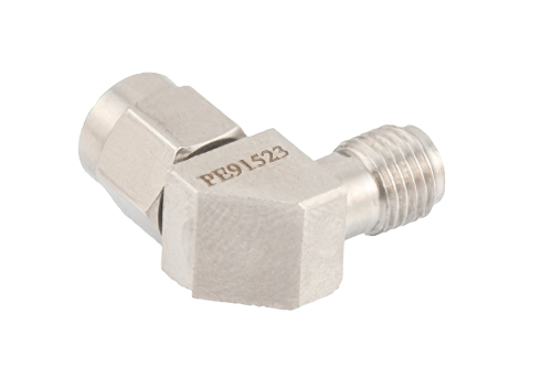 3.5mm オス 〜 3.5mm メス 継ぎ直角 アダプタ