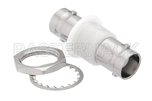 バルクヘッドマウント絶縁グラウンド BNC メス 〜 BNC メス バルクヘッドマウントアダプタ