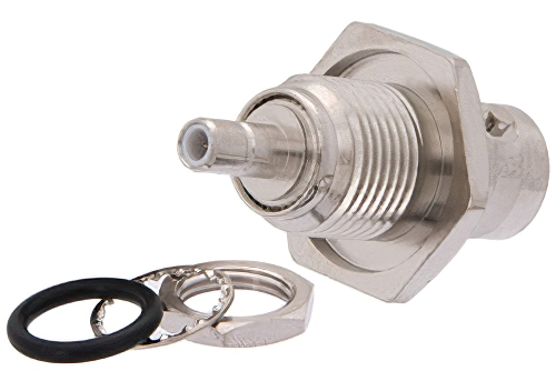 バルクヘッドマウント SMB ジャック 〜 BNC メス アダプタ