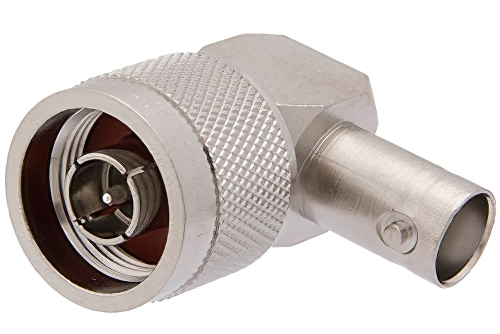 N オス 〜 BNC メス 直角アダプタ