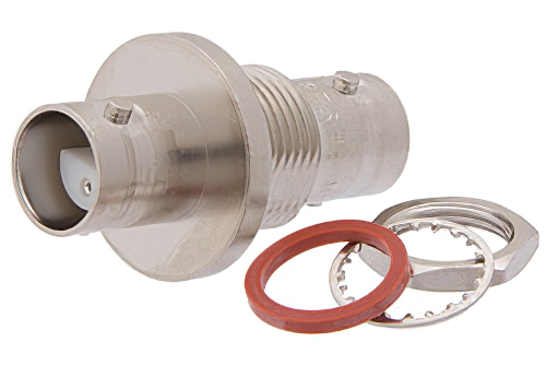 バルクヘッドマウント 78 Ω BNC二軸 ジャック 〜 78 Ω BNC二軸 ジャック アダプタ