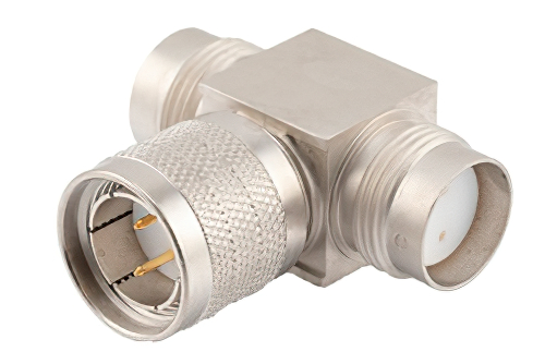 95 Ω 3/4インチ-20二軸「T字」アダプタ、メス-オス-メス