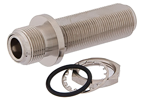 気密シール N メス 〜 N メス バルクヘッドマウントアダプタ、最大 1インチパネル用