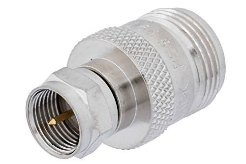 75 Ω N メス 〜 75 Ω F オス アダプタ