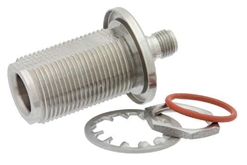 プレシジョン SMA メス 〜 N メス バルクヘッドマウントアダプタ