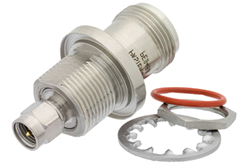 プレシジョンバルクヘッドマウント SMA オス 〜 N メス アダプタ