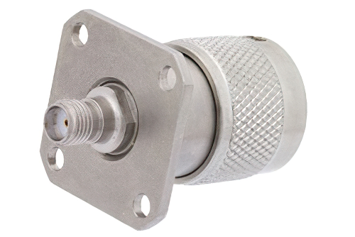 プレシジョン4ホールパネルマウント SMA メス 〜 N オス アダプタ