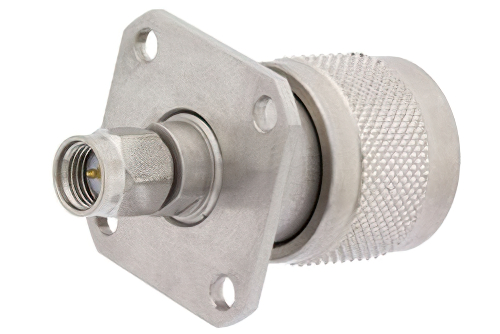 プレシジョン4ホールパネルマウント SMA オス 〜 N オス アダプタ