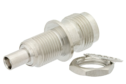 TNC メス 〜 MCX ジャック バルクヘッドマウントアダプタ、1.163インチ全長