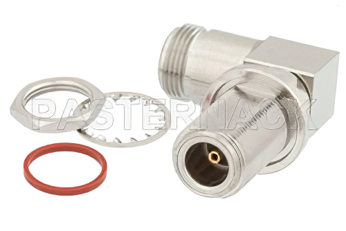 N メス 〜 N メス 直角バルクヘッドマウントアダプタ