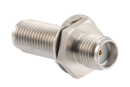 プレシジョン SMA メス 〜 SMA メス バルクヘッドマウントアダプタ、Oリング付